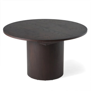 Vig Furniture Modrest Miami - Elegant Brown Round Dining Table With Butterfly Extension For Stylish Gatherings Brown  Vgme121255-dt-brn