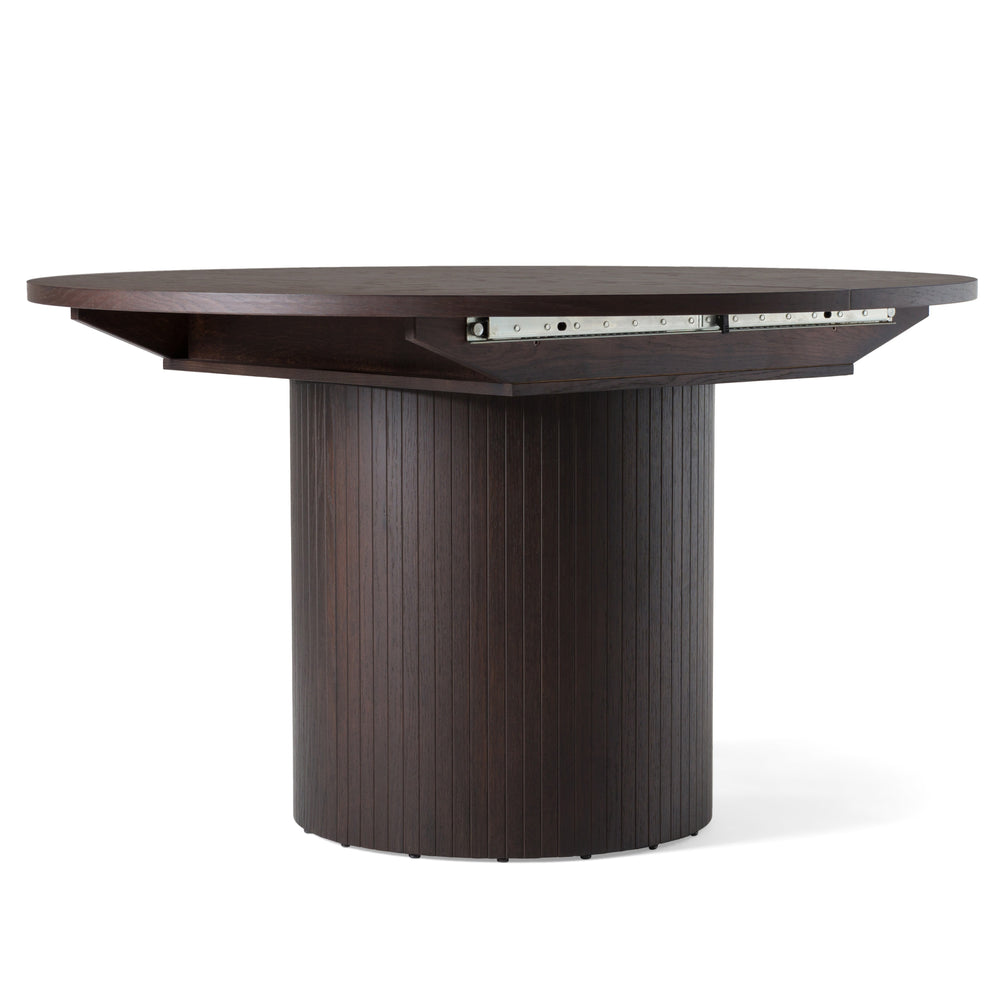 Vig Furniture Modrest Miami - Elegant Brown Round Dining Table With Butterfly Extension For Stylish Gatherings Brown  Vgme121255-dt-brn