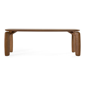 VIG Furniture Michael Mid-Century Walnut Dining Table — Solid Ash Legs, Rounded Rectangular Top, Seats 6, Warm Finish VGCS-DT-22067