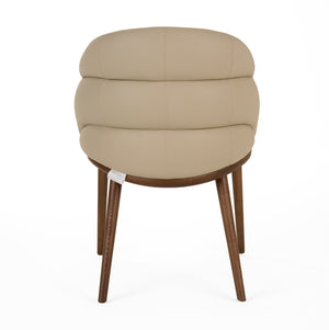 VIG Furniture Modrest Michael - Mid-Century Modern Beige Vegan Leather + Walnut Dining Chair VGCS-CH-23010-BGE
