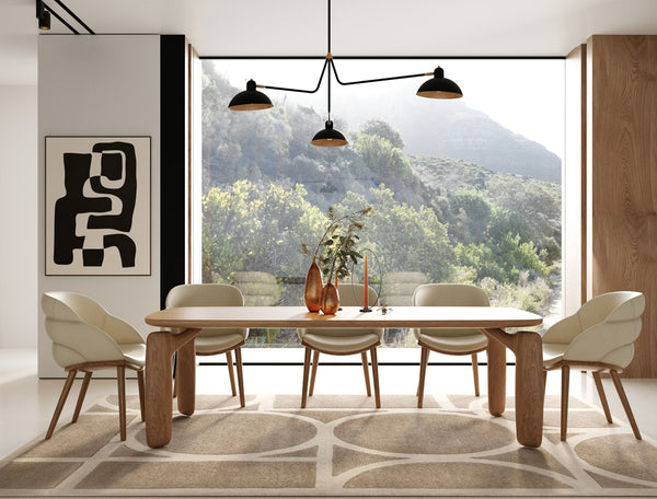 VIG Furniture Modrest Michael - Mid-Century Modern Beige Vegan Leather + Walnut Dining Chair VGCS-CH-23010-BGE