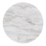 Homelegance By Top-Line Saber White Faux Marble Round Table Espresso Marble