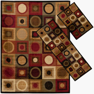 Livabliss Midtown Olefin Area Rug Stain Resistant Medium Pile for High Traffic Living Spaces MID5130-3PC