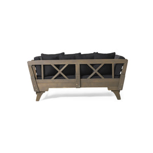 English Elm Christopher Knight Home® - OTTAVIO Acacia Outdoor Sofa Daybed Convertible Expandable with Water-Resistant Cushions, Grey Patio Luxury 63454.00BLK