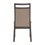 Homelegance By Top-Line Ramiro Espresso and Grey Linen Dining Chair (Set of 2) Brown Rubberwood