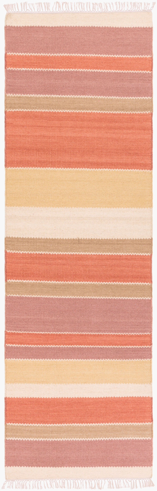 Surya Miguel 2'6" X 8' Handmade Wool Rug - Modern Decor, Durable Design, No Pile, Spot Clean, Warranty Included Rust Wool Mig5001-268