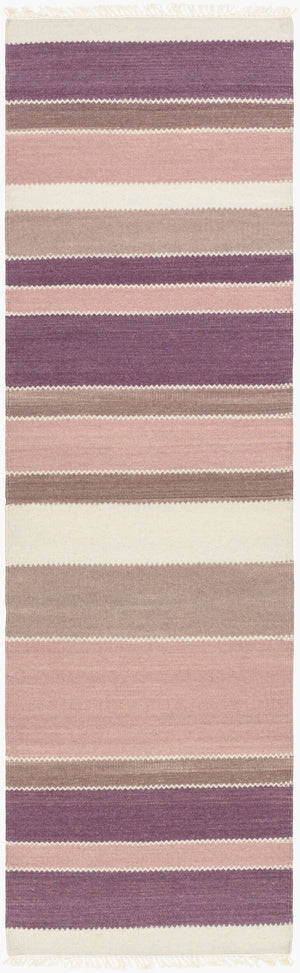 Surya Miguel 2'6" X 8' Handmade Wool Rug - Modern Decor, Durable Design, No Pile, Spot Clean, Warranty Included Mauve Wool Mig5002-268