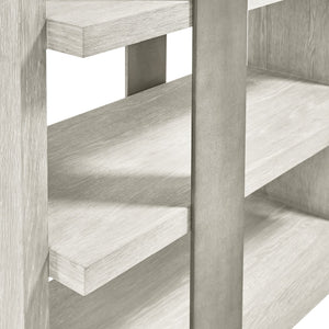 Bernhardt Bernhardt Tempo Etagere Open-Shelf Wire-Brushed Oak Shelving With Satin Nickel Band, Rustic Modern 346816