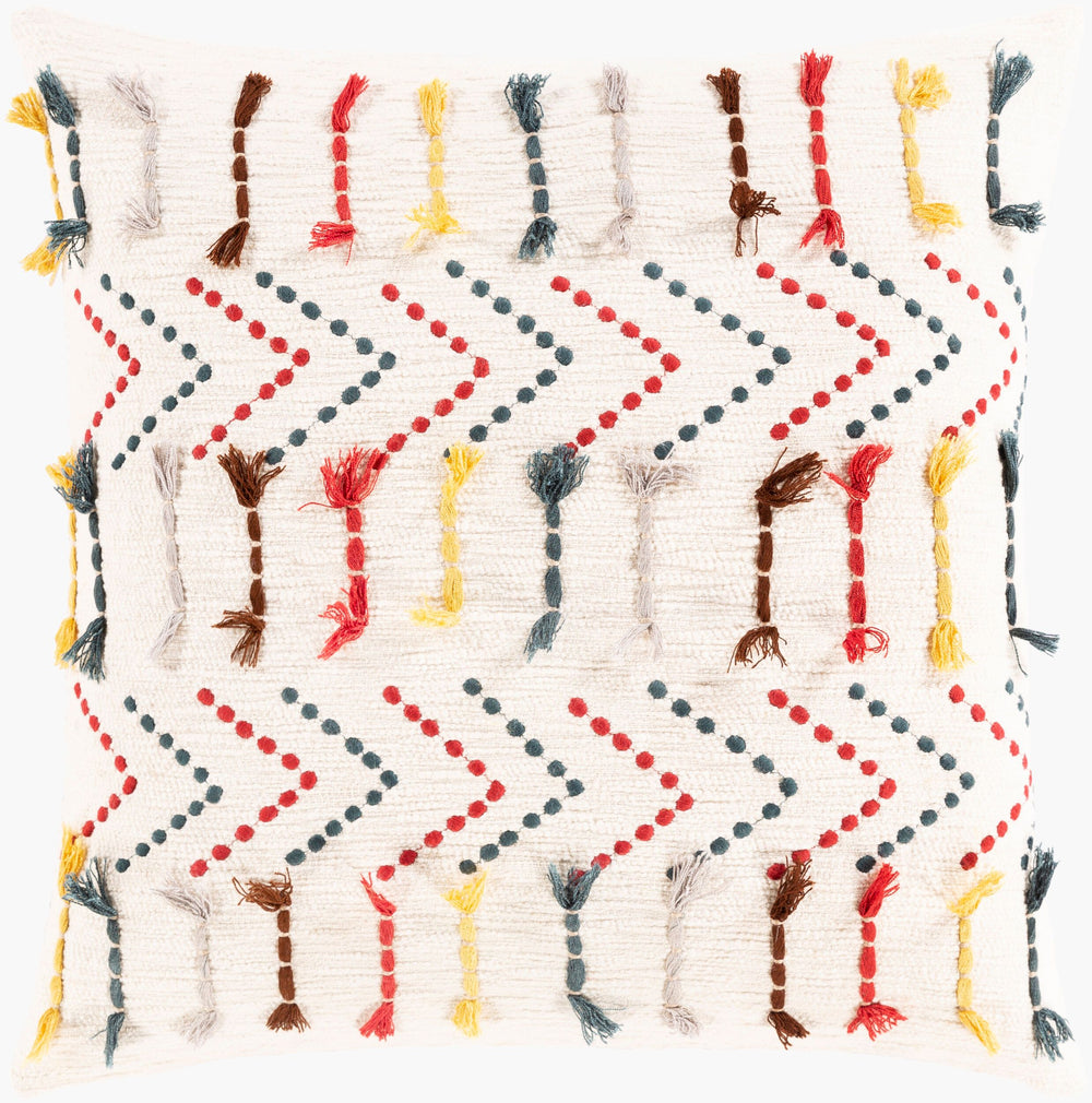 Surya Minka Chic 18" Accent Pillow In Luxurious Cotton - Timeless Style For Effortless Home Elegance! Red Cotton,Cotton Mik001-1818p