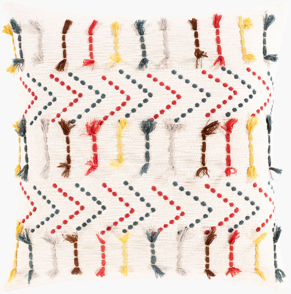 Surya Minka Chic 18" Accent Pillow In Luxurious Cotton - Timeless Style For Effortless Home Elegance! Red Cotton,Cotton Mik001-1818p