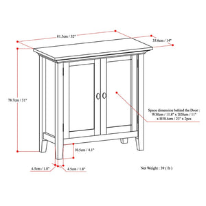 English Elm Redmond Low Storage Cabinet - Handcrafted Rustic Natural Finish With Adjustable Shelves & Brass Accents B136P158103-GIGA
