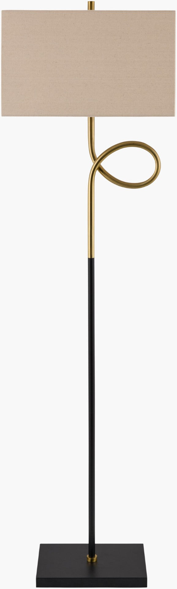 Livabliss Manila Tall Iron Floor Lamp with Linen Shade and Hand-painted Artisan Finial MIL-002
