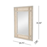 Christopher Knight Home® - Noble House - Cavendish Boho Mirror with Wicker Caning, Natural