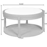 Round Cocktail Table with Marble Top Natural with Warm natural finish P301-ACC-K1 Pulaski Furniture