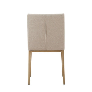 VIG Furniture Mimi Velvet Upholstered Side Chair With Antique Brass Frame, Curved Support & Plush Seating (Set Of 2) Beige Dining Chair VGGAGA-6544CH-BEI-DC
