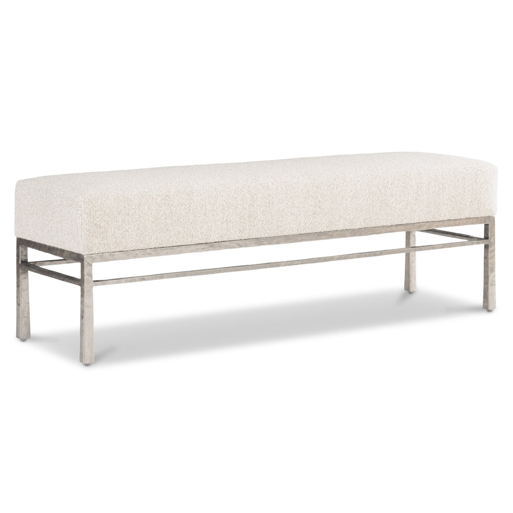 Bernhardt Bernhardt Aventura Bench With Frosted Nickel Cast-Aluminum Frame And Plush Upholstered Seat, 60" 318508
