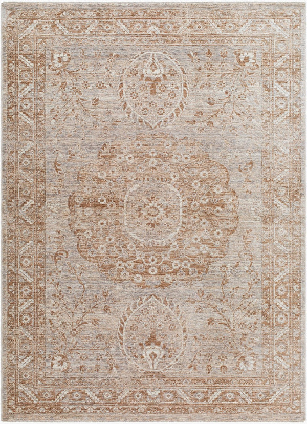 Livabliss Misterio Traditional Area Rug Machine Woven Polyester with Fringe for Large Living Spaces Cream, Tan 3'3" x 4'11" MIP2303-33411