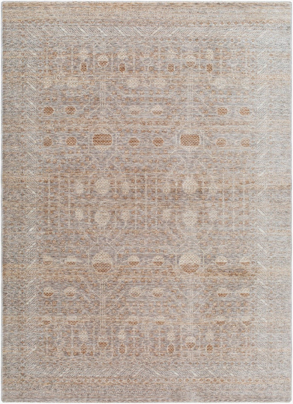 Livabliss Misterio Polyester Area Rug Traditional Fringe Border for Large Living Dining Rooms Gray, Cream 3'3" x 7'3" MIP2304-3373
