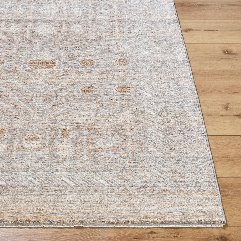 Livabliss Misterio Polyester Area Rug Traditional Fringe Border for Large Living Dining Rooms Gray, Cream 3'3" x 7'3" MIP2304-3373