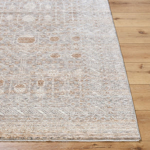 Livabliss Misterio Polyester Area Rug Traditional Fringe Border for Large Living Dining Rooms Gray, Cream 3'3" x 7'3" MIP2304-3373