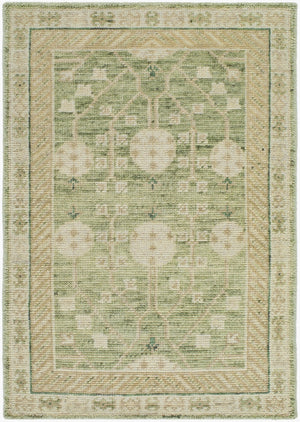 Surya Marisa Handmade Wool Rug 2' X 3' - Charming French Country Cottage Style For Cozy High-traffic Areas Sage Wool Mir2301-23