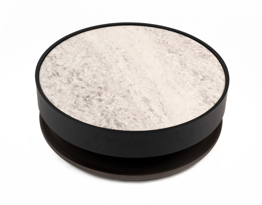 VIG Furniture Modrest Miranda - Modern Ceramic + Black Oak Round Coffee Table VGHBN459E