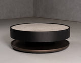 VIG Furniture Modrest Miranda - Modern Ceramic + Black Oak Round Coffee Table VGHBN459E