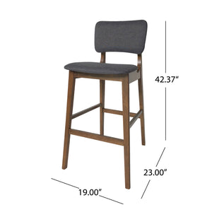 English Elm Bar Chairs Set of Two Solid Rubberwood Mid-century Modern Barstools for Kitchen Islands 63560.00CHAR
