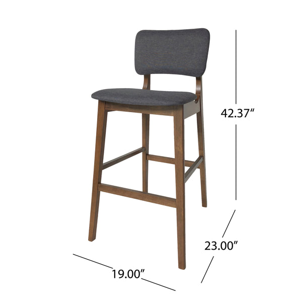 English Elm Bar Chairs Set of Two Solid Rubberwood Mid-century Modern Barstools for Kitchen Islands 63560.00CHAR