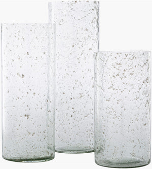 Livabliss Mist Columnar Glass Candleholders Set of Three Pillar Accent for Mantle or Table MIT007-SET