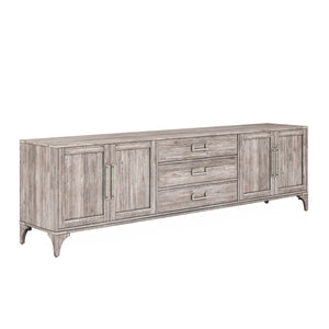 A.R.T. Furniture Sojourn Entertainment Cabinet - Transitional Design In Ashen Finish With Adjustable Shelves & Storage Gray Materials, Ash Solids With Knotty Oak Veneers 316423-2311