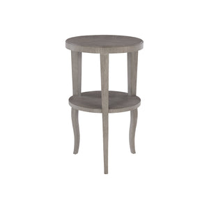Bernhardt Bernhardt Gray Truffle Round Accent Table With Fancy-Face Top, Lower Shelf & Cabriole Legs 442112