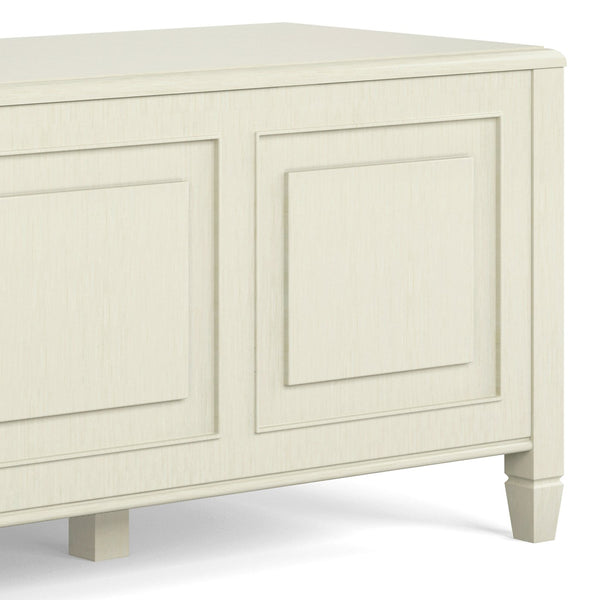English Elm Connaught Antique White Storage Bench Trunk - Classic British Colonial Design With Ample Storage Space B136P158535