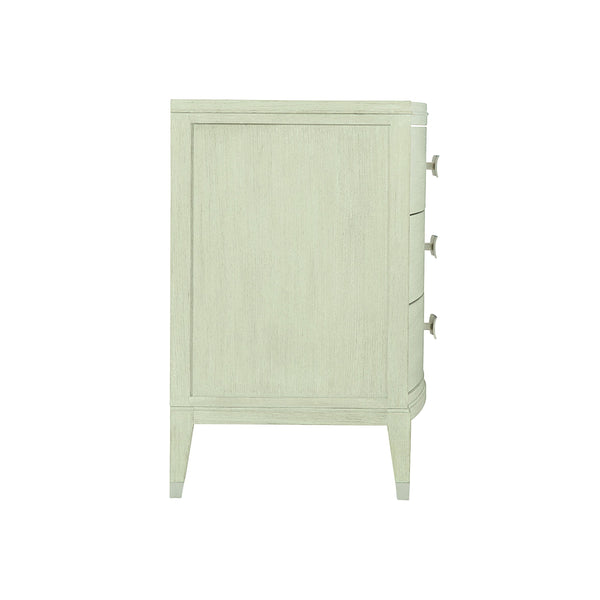 Bernhardt Bernhardt Cerused Linen East Hampton Nightstand — 3-Drawer Neo-Traditional Bedside Storage, 36.25"W 395226