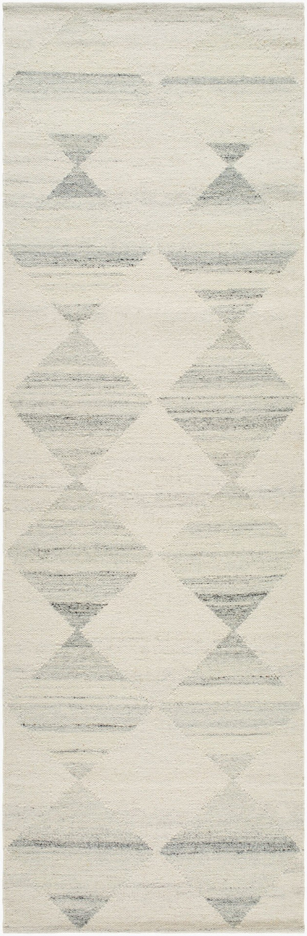 Livabliss Midyat Handmade Wool Flatweave Rug Artisan Woven for Entryways and Layered Accent Spaces White, Light Gr 2'6" x 8' MIY2300-268