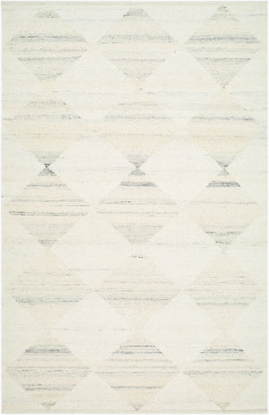 Livabliss Midyat Handmade Wool Flatweave Rug Artisan Woven for Entryways and Layered Accent Spaces White, Light Gr 5' x 7'6" MIY2300-576
