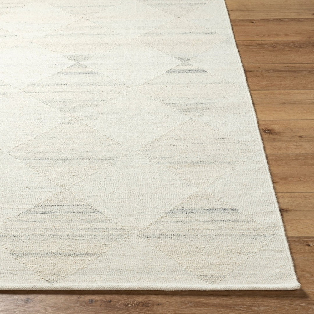 Livabliss Midyat Handmade Wool Flatweave Rug Artisan Woven for Entryways and Layered Accent Spaces White, Light Gr 5' x 7'6" MIY2300-576
