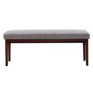 Homelegance By Top-Line Harmonn Upholstered Espresso Finish Bench Brown Linen