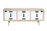 Parker House Crossings - Illusion 72 In. Console White Washed Natural Solid Mango / Bone Inlay ILL#72