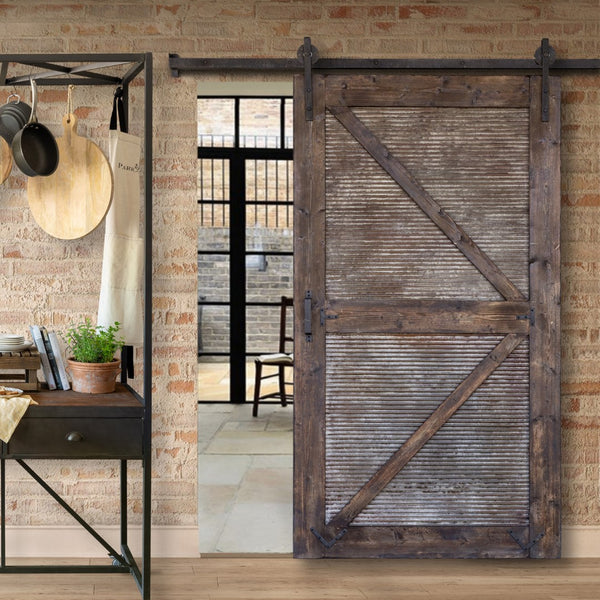 Park Hill Sliding Barn Door with Rail Hardware EHR80863