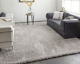 Feizy Rugs Darian Polyester Machine Made Casual Rug Silver/Gray 9' x 12'