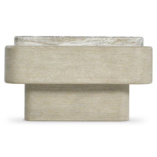 Bernhardt Bernhardt Arcadia Two-Tier Faux Stone Cocktail Table With Casters, Rustic-Modern Kalta Clay Finish 334022