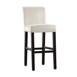 Homelegance By Top-Line Leander Faux Leather High Back Bar Stools (Set of 2) White Rubberwood