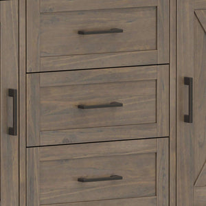 English Elm Ela Sideboard - Handcrafted Smoky Brown Storage Cabinet With Transitional Shaker Style Design B136P158602
