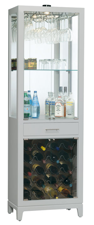 Hekman Furniture 690051 Stylish Wine & Bar Cabinet With Adjustable Glass Shelves, Led Lighting, And Ample Storage Space Silver Samson Wine And Bar Cabinet 690050