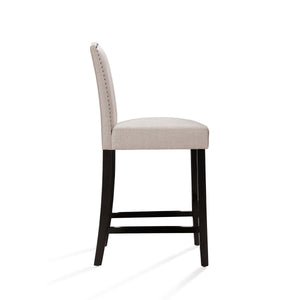 English Elm Markson Nail Head Trim Counter Stools Set of Two Upholstered Hardwood Frame Espresso 62369.00WHT