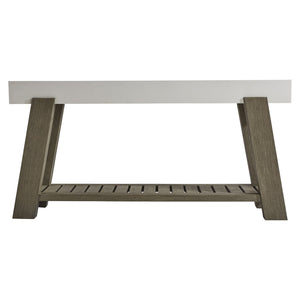 Bernhardt Bernhardt Rochelle Outdoor Console Table With Grc Quarry Top, Weathered Teak Base & Lower Shelf (68") K1831