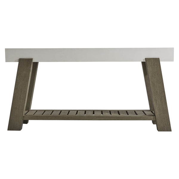 Bernhardt Bernhardt Rochelle Outdoor Console Table With Grc Quarry Top, Weathered Teak Base & Lower Shelf (68") K1831