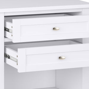 English Elm Warm Transitional Solid Wood 24" Nightstand In Clean White - Timeless Design & Practical Storage B136P159741-GIGA