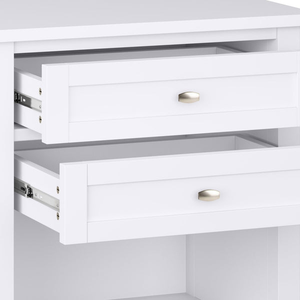 English Elm Warm Transitional Solid Wood 24" Nightstand In Clean White - Timeless Design & Practical Storage B136P159741-GIGA